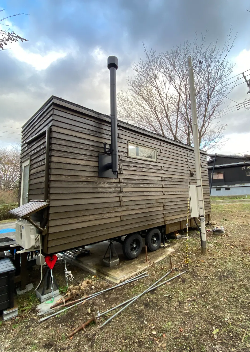 ミニ薪ストーブ火入れの様子