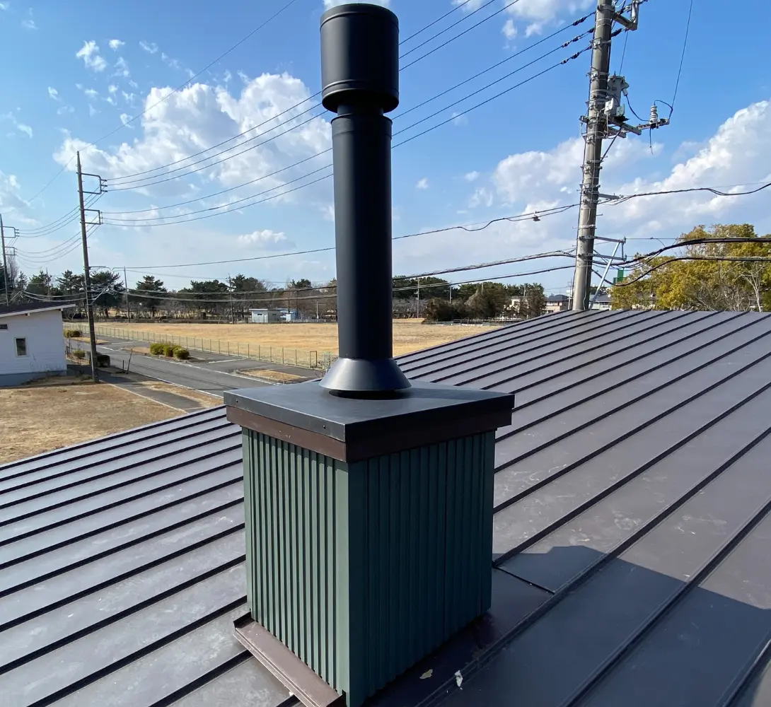 煙突施工の様子