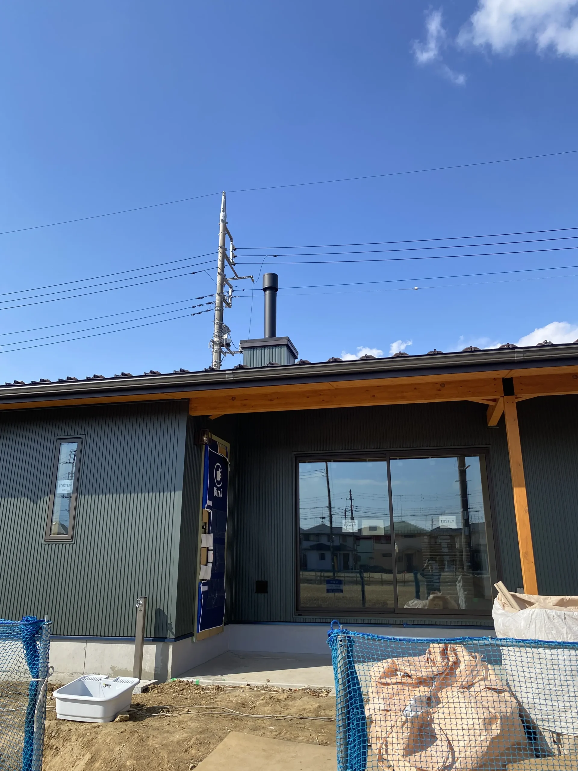 煙突施工の様子