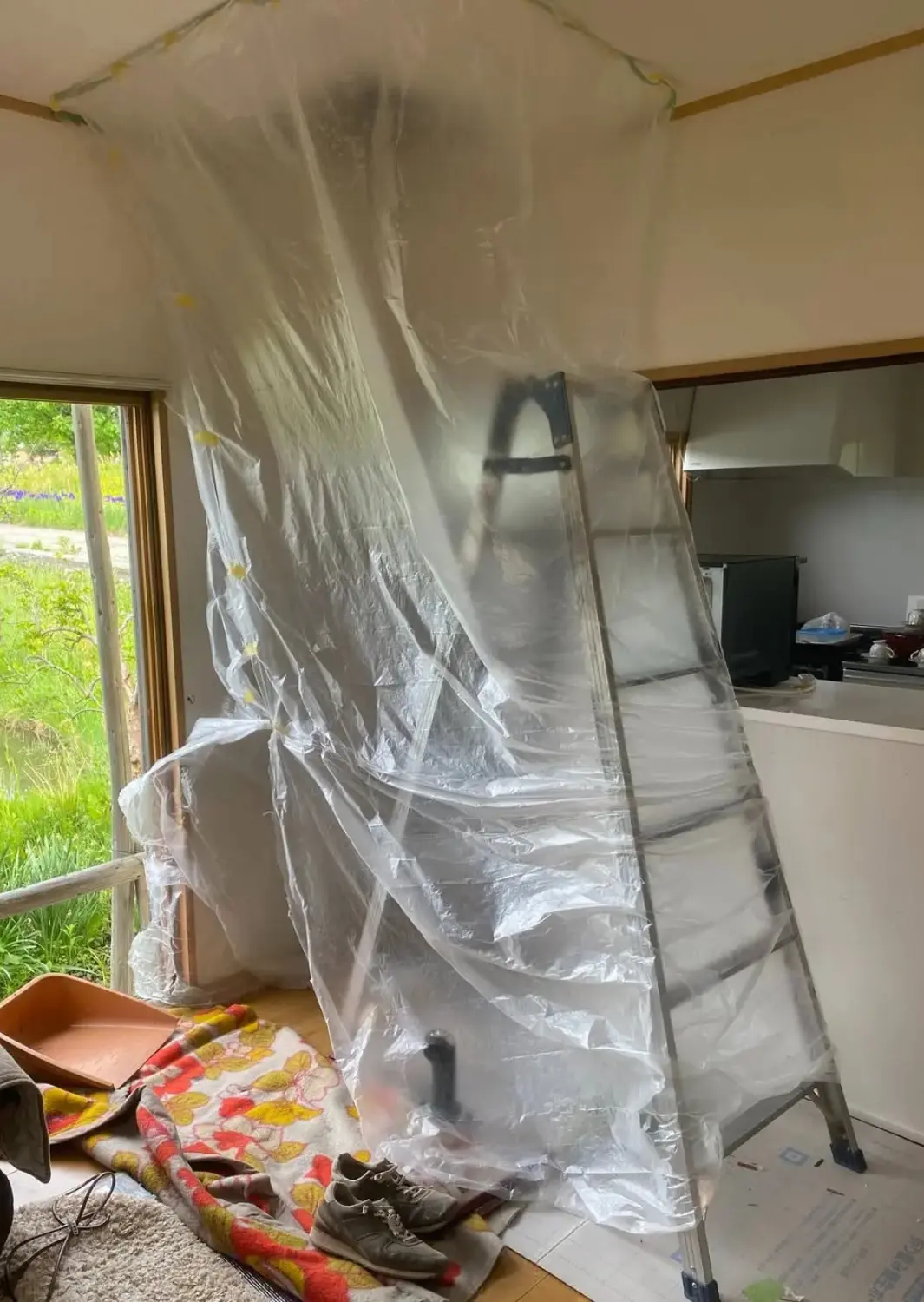 煙突施工の様子