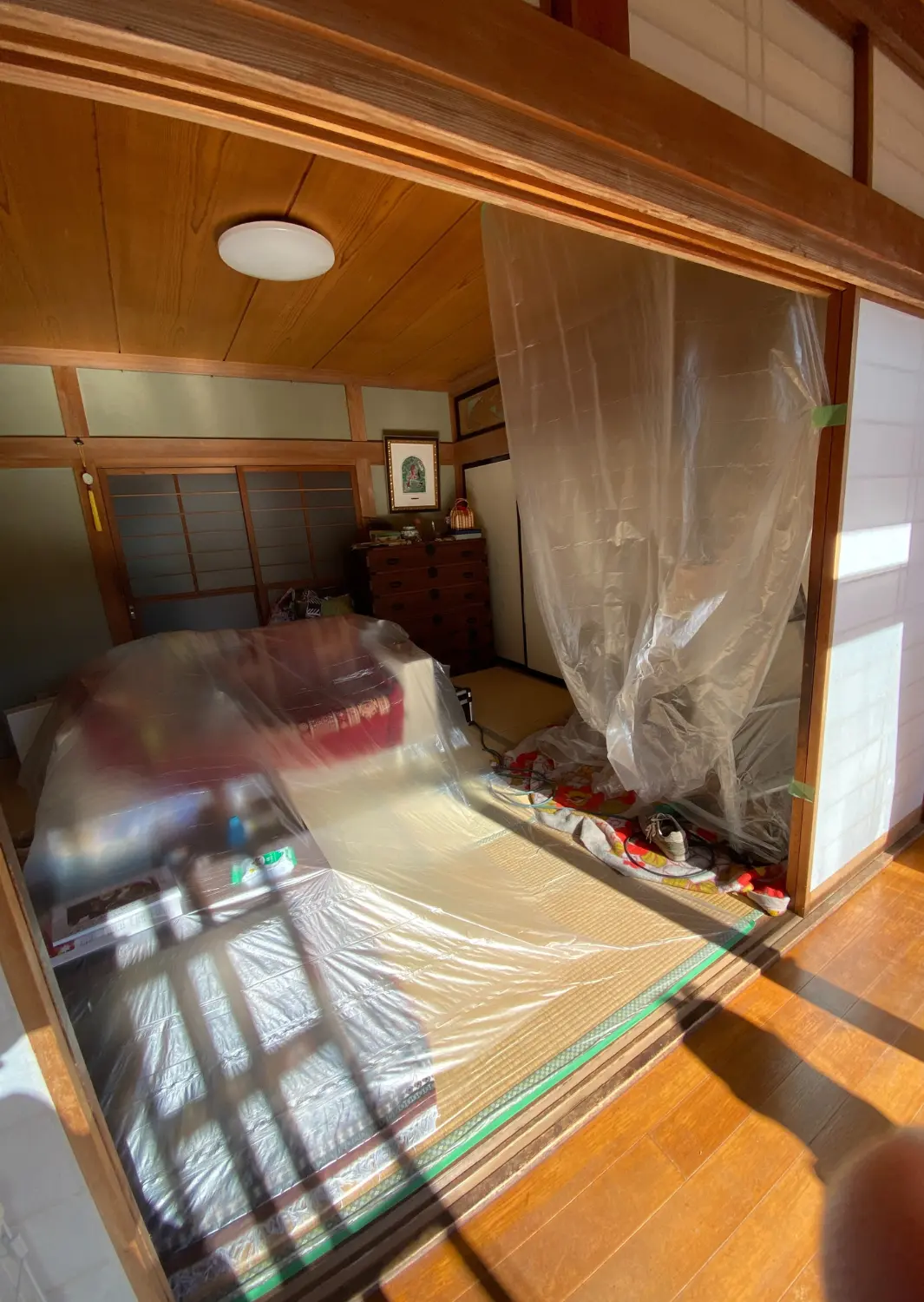 煙突施工の様子