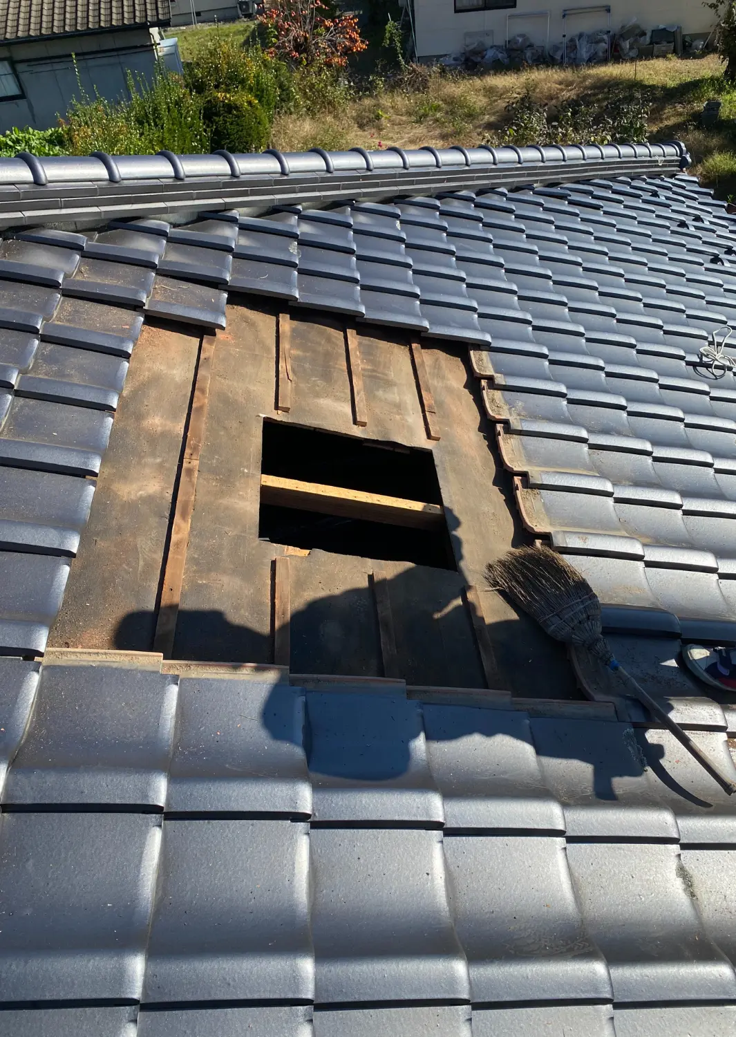 煙突施工の様子