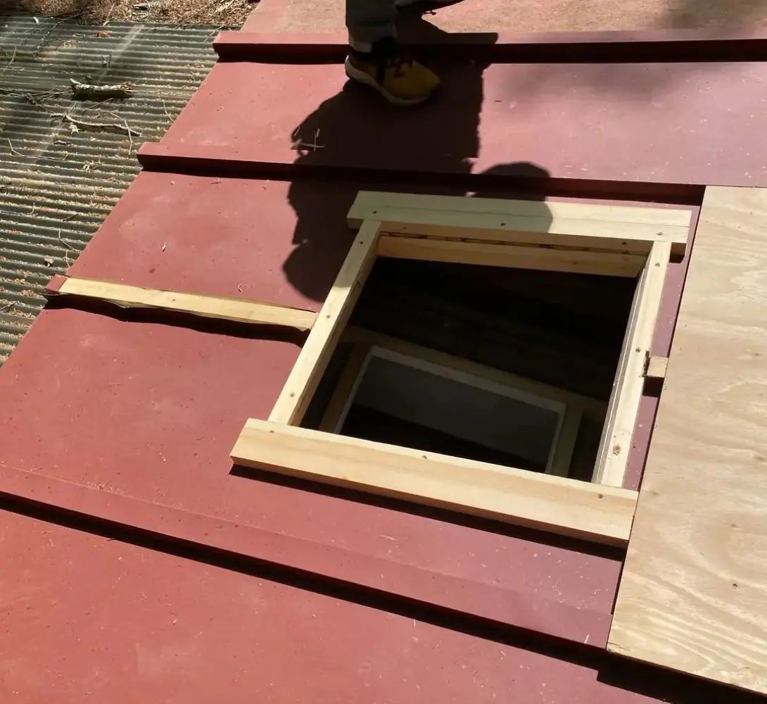 煙突施工の様子