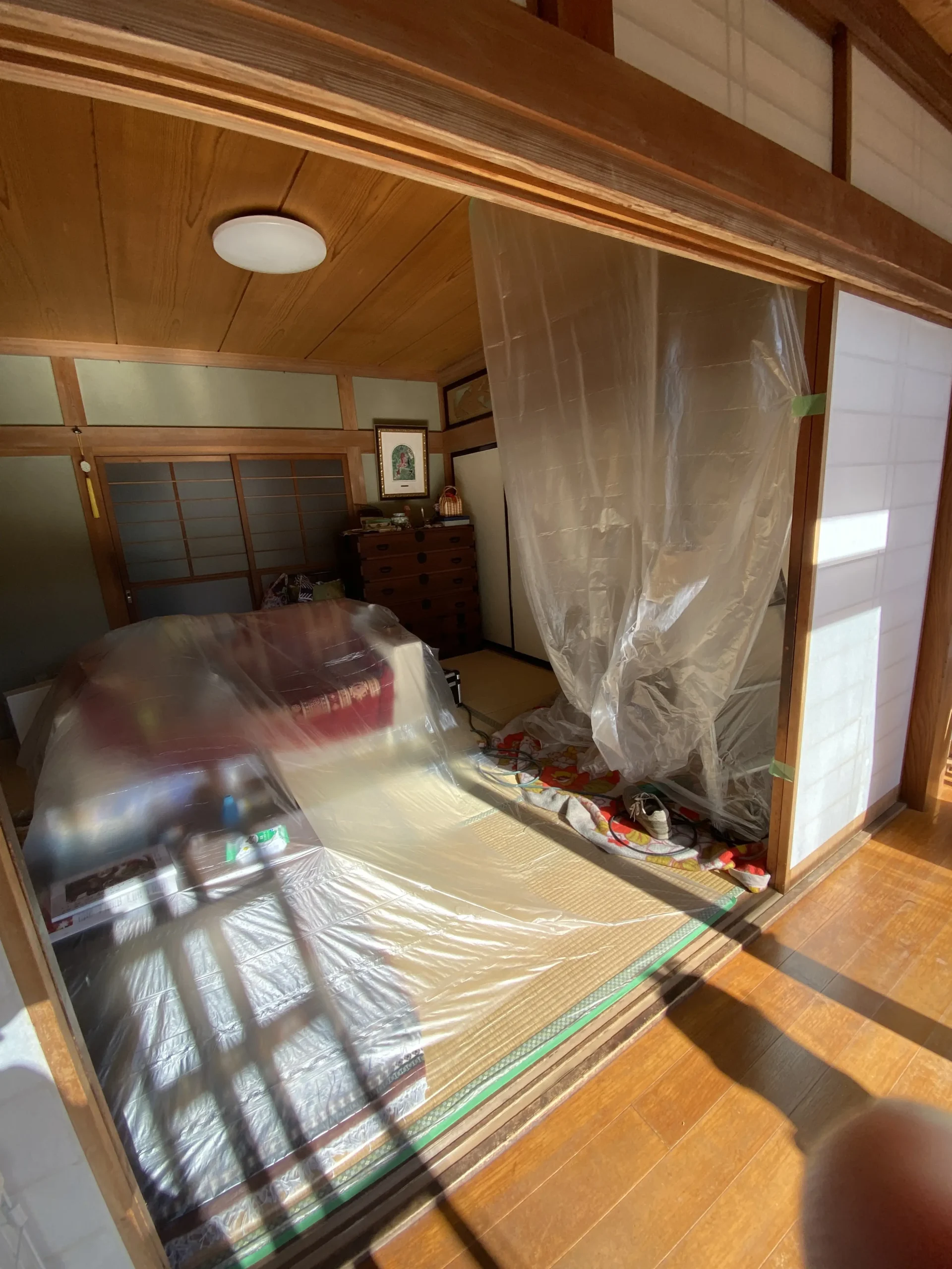 煙突施工の様子