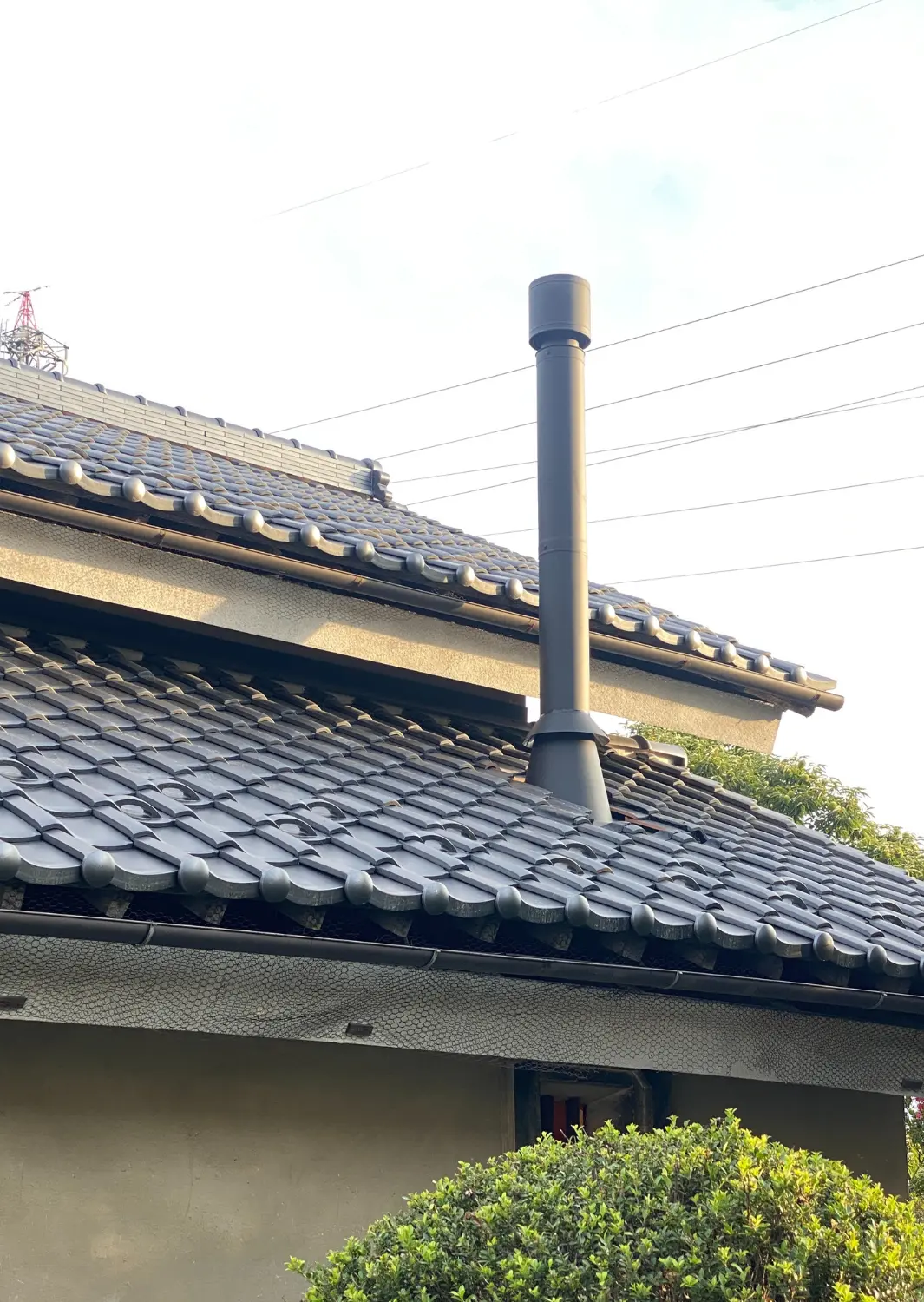 煙突施工の様子