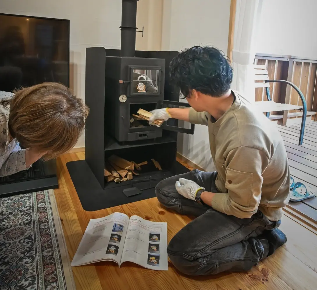 火入れの説明の様子